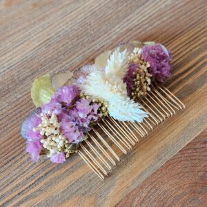 Peignes à Cheveux en Fleurs Séchées