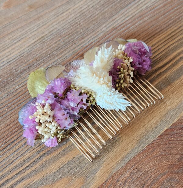 Peignes à Cheveux en Fleurs Séchées