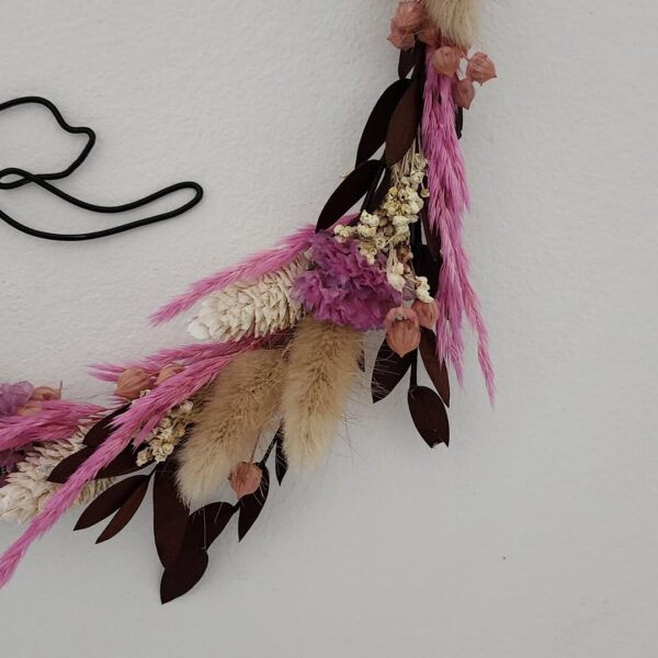Couronne Fleurs Séchées avec Silhouette de Chat – Image 2