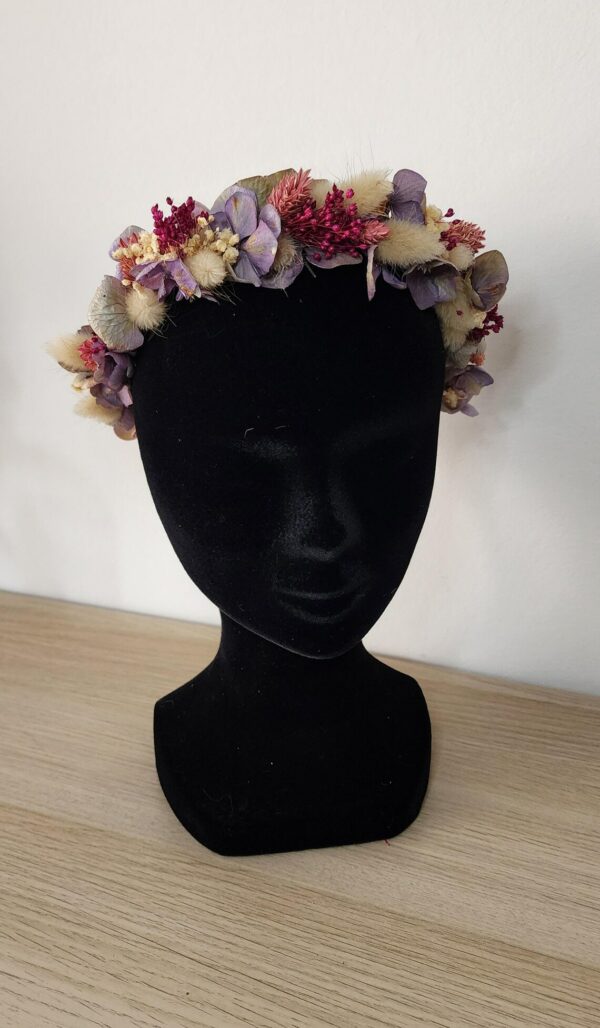 Couronne Cheveux, Boutonnière et Peigne en Fleurs Séchées – Image 6