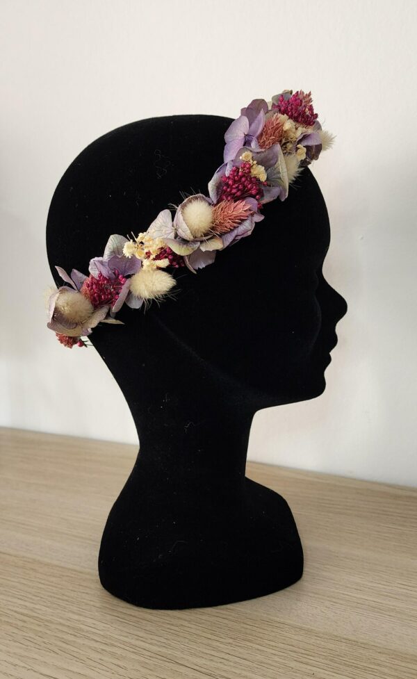 Couronne Cheveux, Boutonnière et Peigne en Fleurs Séchées – Image 5