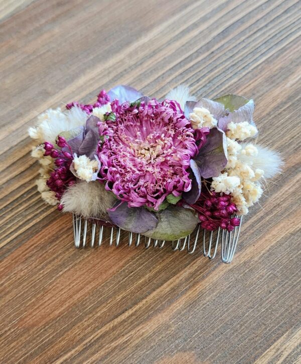 Couronne Cheveux, Boutonnière et Peigne en Fleurs Séchées – Image 3