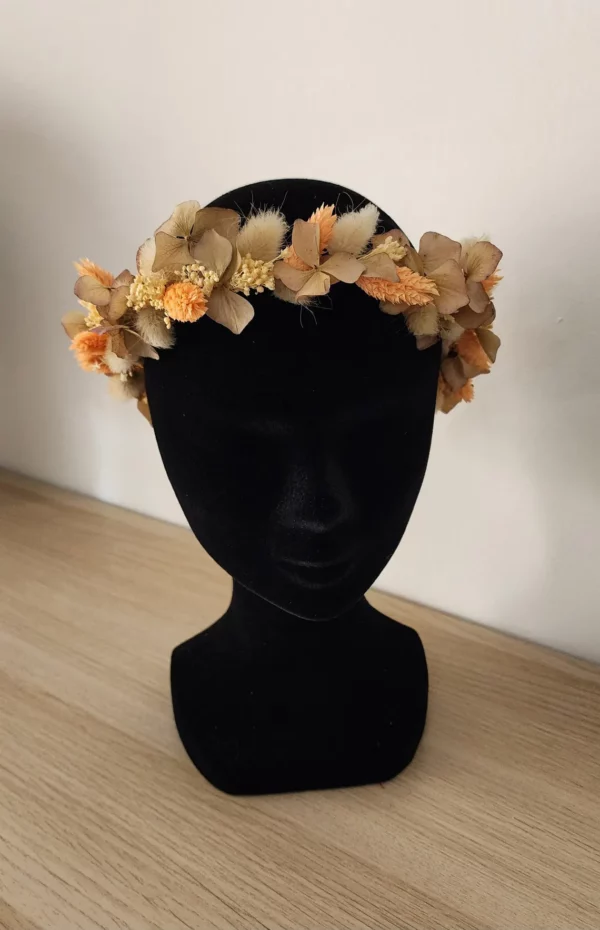 Couronne Cheveux, Boutonnière et Peigne en Fleurs Séchées – Image 4