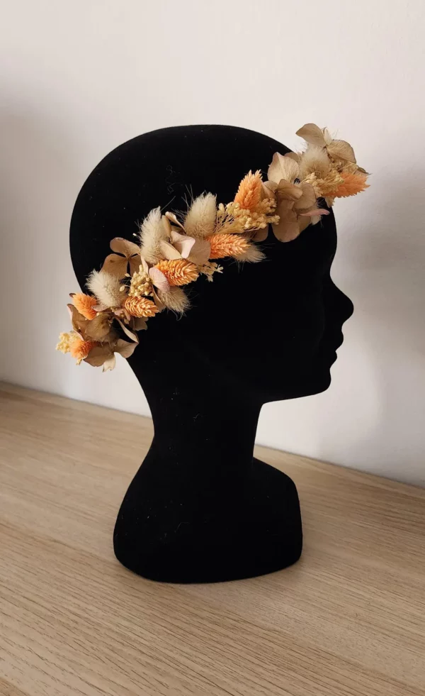 Couronne Cheveux, Boutonnière et Peigne en Fleurs Séchées – Image 6