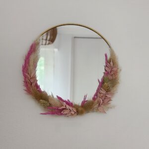 Miroirs décoratifs en fleurs séchées – Pièces uniques et artisanales