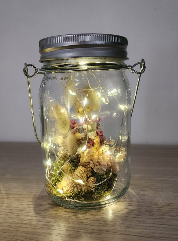 Lanternes LED solaires en fleurs séchées – Image 3
