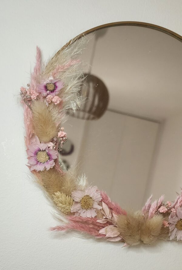 Miroirs décoratifs en fleurs séchées – Pièces uniques et artisanales – Image 2
