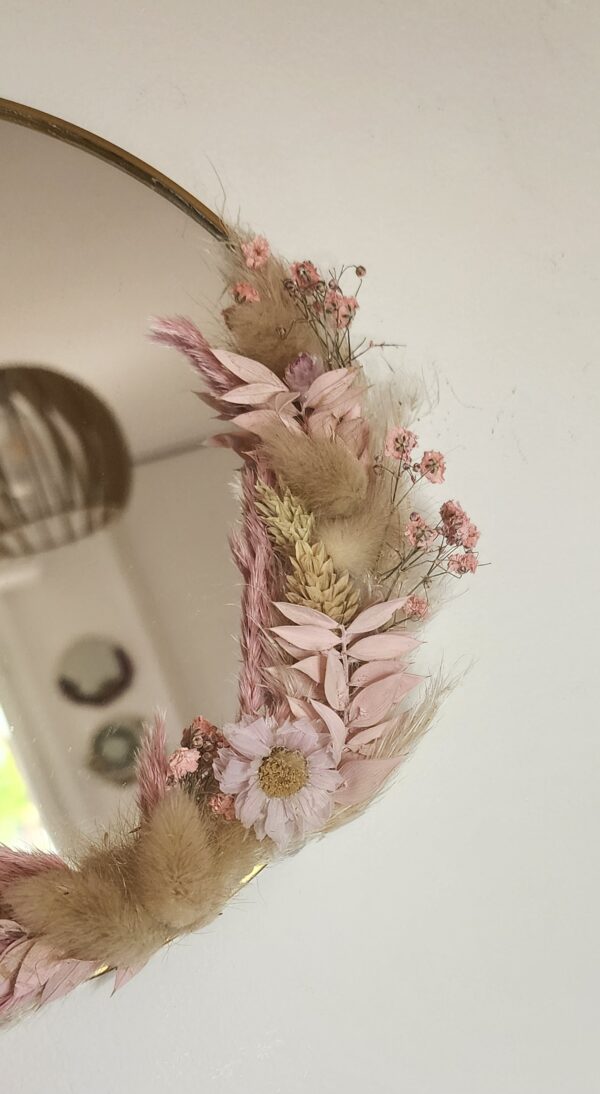Miroirs décoratifs en fleurs séchées – Pièces uniques et artisanales – Image 3