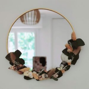 Miroirs décoratifs en fleurs séchées – Pièces uniques et artisanales