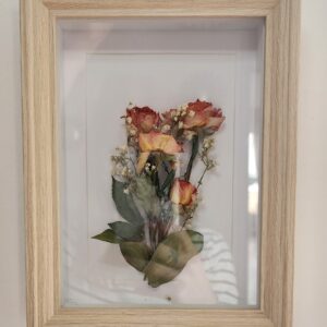 Cadre fleurs séchées – Teintes orangé